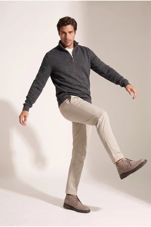 Jsco 6228 Dik Yaka Fermuarlı  Muline Selanik Erkek Sweatshirt JSSWTK27E000018