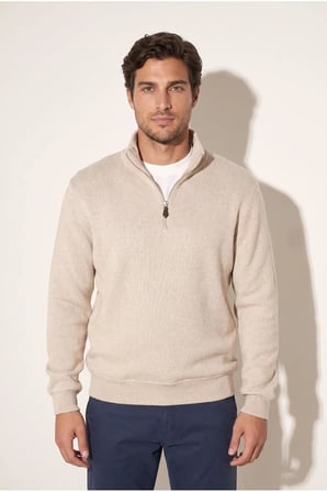 Jsco 6228 Dik Yaka Fermuarlı  Muline Selanik Erkek Sweatshirt JSSWTK27E000018