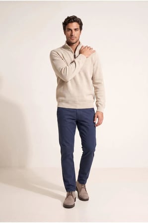 Jsco 6228 Dik Yaka Fermuarlı  Muline Selanik Erkek Sweatshirt JSSWTK27E000018