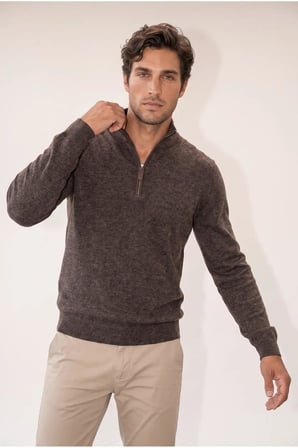Jsco 6228 Dik Yaka Fermuarlı  Muline Selanik Erkek Sweatshirt JSSWTK27E000018