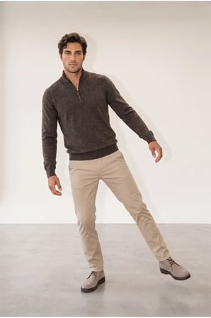 Jsco 6228 Dik Yaka Fermuarlı  Muline Selanik Erkek Sweatshirt JSSWTK27E000018