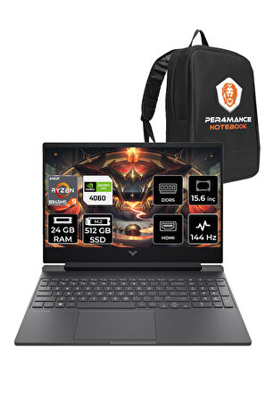 HP Victus 15 R9 8945HS 24GB RAM 512GB SSD RTX4060/8GB 144Hz 15.6'' FHD FDOS Gaming Laptop & PER4 ÇAN