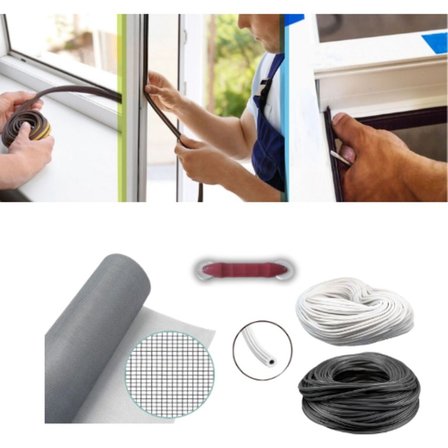 Netpen 3'Lü Sineklik Seti 600X80 Cm Tül, 20 Mt. Beyaz Conta, Fitil Çekme Aparatı