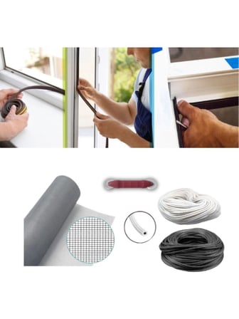 Netpen 3'Lü Sineklik Seti 700X80 Cm Tül, 22 Mt. Beyaz Conta, Fitil Çekme Aparatı