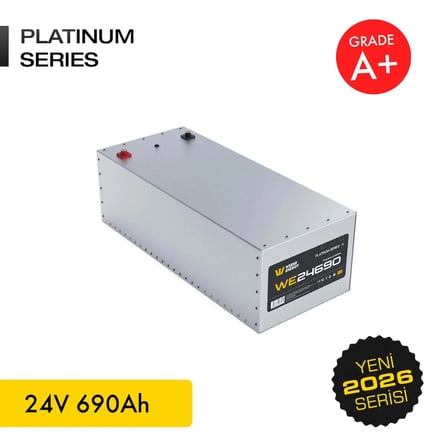 24V 690Ah LiFePO4 Platinum Series Bluetooth'lu Lityum Demir Fosfat Akü/Batarya