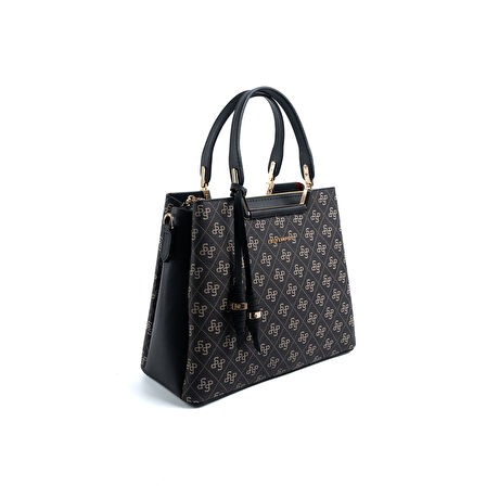 Silver Polo  Kadın Omuz Çantası 969-48124 SILVER POLO BAYAN ÇANTASI M178 FÜME-MAT SİYAH