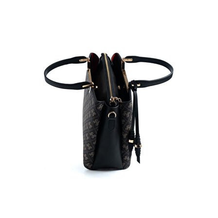 Silver Polo  Kadın Omuz Çantası 969-48124 SILVER POLO BAYAN ÇANTASI M178 FÜME-MAT SİYAH