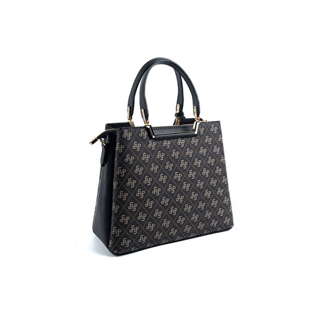 Silver Polo  Kadın Omuz Çantası 969-48124 SILVER POLO BAYAN ÇANTASI M178 FÜME-MAT SİYAH