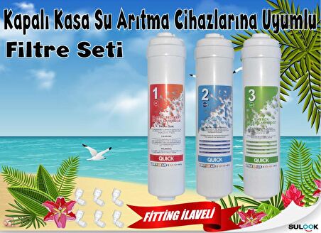 Su Arıtma Cihazları için Ekonomik Filtre Seti Fitting İlaveli