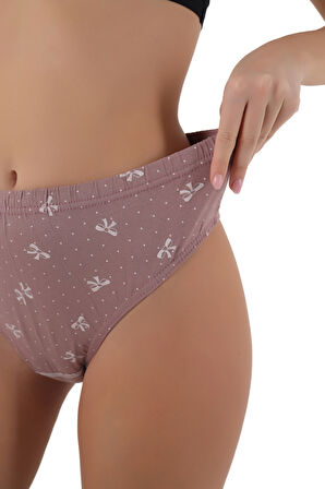 Fiyonk Desenli %100 Pamuk Yüksek Bel Külot – Şıklık ve Doğallık!