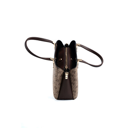 Silver Polo  Kadın Omuz Çantası 1205-48154 SILVER POLO Kadın ÇANTASI M178 KOYU BEJ-MAT KAHVE