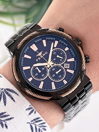 BLKT.X08 Ferro İç Fonksiyonları Aktif Chronograph 30 Mt Suya Dayanıklı Erkek Kol Saati 