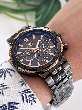 BLKT.X08 Ferro İç Fonksiyonları Aktif Chronograph 30 Mt Suya Dayanıklı Erkek Kol Saati 
