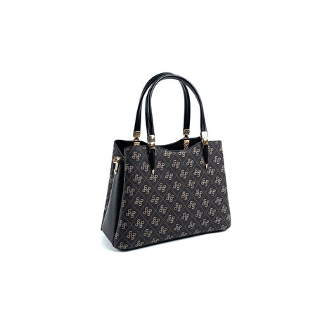 Silver Polo  Kadın Omuz Çantası 1205-48158 SILVER POLO BAYAN ÇANTASI M178 FÜME-MAT SİYAH