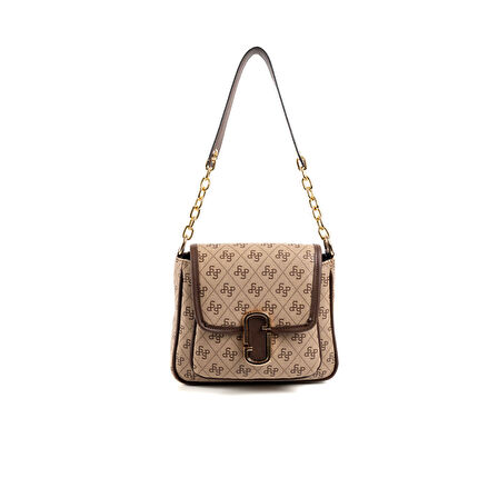 Silver Polo  Kadın Çapraz Çanta 1147-48169 SILVER POLO ÇAPRAZ BAYAN ÇANTASI M178 KOYU BEJ-MAT KAHVE