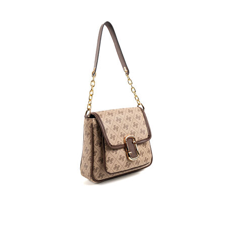 Silver Polo  Kadın Çapraz Çanta 1147-48169 SILVER POLO ÇAPRAZ BAYAN ÇANTASI M178 KOYU BEJ-MAT KAHVE