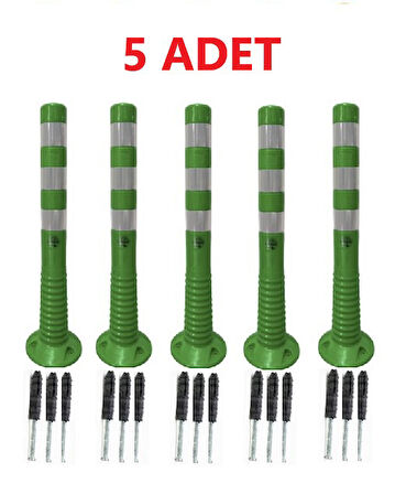 5 Adet Yeşil Renk Otopark Düzenleyici 75 Cm Eco Delinatör