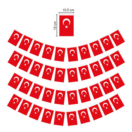 Büyük ipli Türk Bayrağı Kağıt İpli Bayrak - 1 Adet