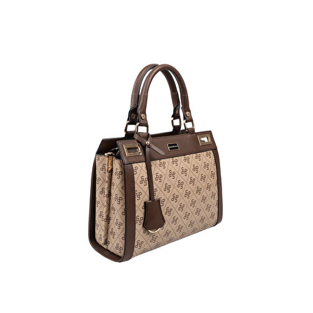 Silver Polo  Kadın Omuz Çantası 1174-48182 SILVER POLO BAYAN ÇANTASI M178 KOYU BEJ-MAT KAHVE