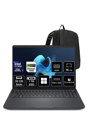 Pro Max 16 Core Ultra 7 255H RTX Pro 1000 Blackwell 8GB 32GB RAM 1TB SSD 16" FHD+ Win11 Home MC16250P381 İş İstasyonu + PER4 Çanta