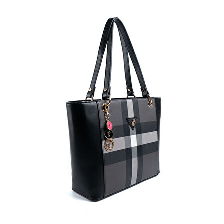 Silver Polo  Kadın Omuz Çantası 1176-48191 SILVER POLO BAYAN ÇANTASI MK129 SİYAH-MAT SİYAH