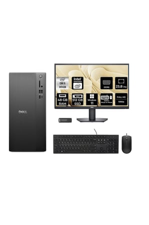 Tower ECT1250 i5 14400 48GB 512GB SSD W11P Masaüstü Bilgisayar + 23.8" Monitör