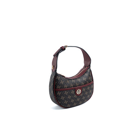 Silver Polo  Kadın Omuz Çantası 1194-48194 SILVER POLO BAYAN ÇANTASI M178 KAHVE SARI-MAT BORDO