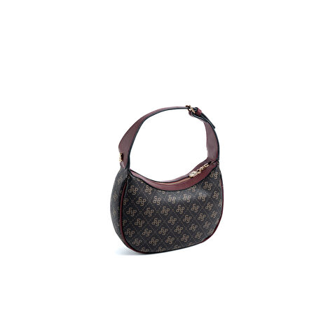 Silver Polo  Kadın Omuz Çantası 1194-48194 SILVER POLO BAYAN ÇANTASI M178 KAHVE SARI-MAT BORDO