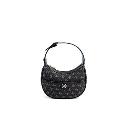 Silver Polo  Kadın Omuz Çantası 1194-48199 SILVER POLO BAYAN ÇANTASI M178 FÜME-MAT SİYAH