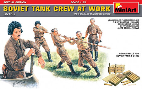 MiniArt 35153 1:35 Çalışan Sovyet Tank Mürettebatı. Özel Üretim.