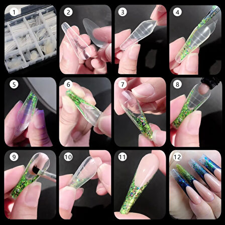 Protez Tırnak Üst Form Jel Polygel Acrygel - Akrijel ve Polijel İçin Üst Form Şablon 288li WN-003