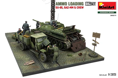 MiniArt 36071 1:35 Mühimmat Yükleme (SU-85, GAZ-MM & Mürettebat) Büyük Set