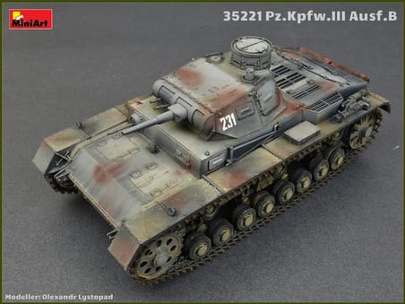 MiniArt 35221 1:35 Pz.Kpfw.3 Ausf.B. Mürettebat ile birlikte