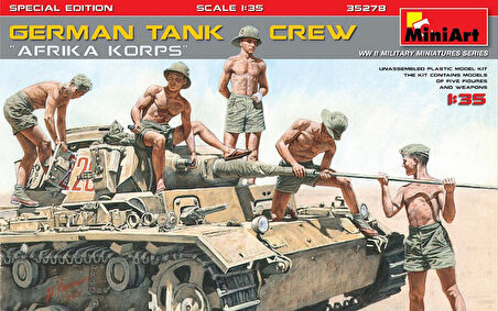 MiniArt 35278 1:35 Alman Tank Mürettebatı Afrika Korps. Özel Üretim