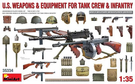 MiniArt 35334 1:35 Amerikan Tank Mürettebaat ve Piyadeleri için Silah ve Ekipmanlar