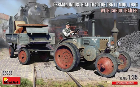 MiniArt 38033 1:35 Alman Endrüstriyel Traktör D8511. 1936 Model Taşıma Aracı ile birlikte(1 adet figür)