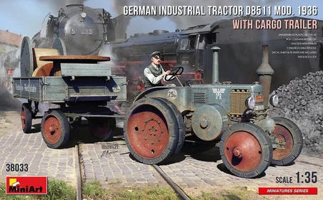 MiniArt 38033 1:35 Alman Endrüstriyel Traktör D8511. 1936 Model Taşıma Aracı ile birlikte(1 adet figür)