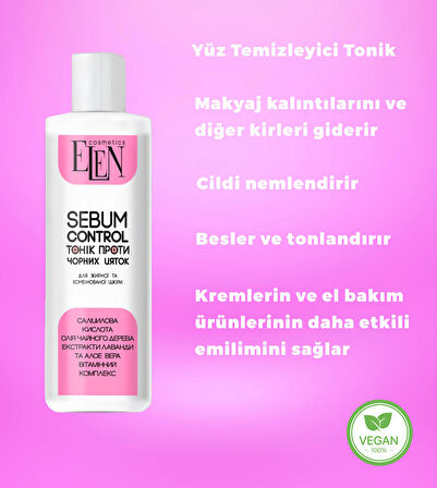 Yüz Temzileme Tonik Yağlı ve Karma Ciltler İçin Sebum Düzenleyici