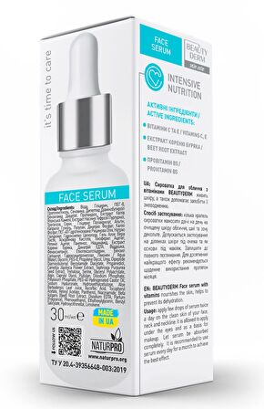 BEAUTYDERM Vitaminli yüz serumu, 30 ml C ve E vitaminleri İle Zenginleştirilmiş