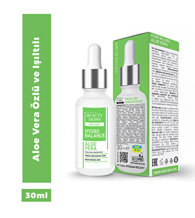 BEAUTYDERM Aloe vera içeren yüz jeli konsantresi, 30 ml