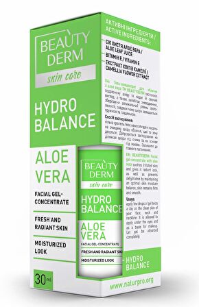 BEAUTYDERM Aloe vera içeren yüz jeli konsantresi, 30 ml