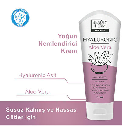 "BEAUTYDERM El kremi ""Hyaluronik"", 75 ml Yoğun Nemlendirici EL Kremi