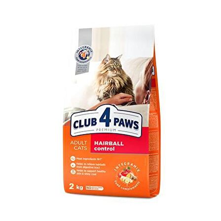 Club4Paws Premium Hairball Control Yetişkin Kedi Maması 2 kg