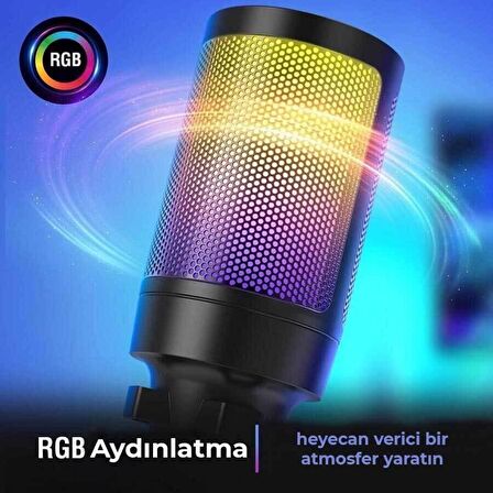 Fifine Ampligame A6V Yayıncı Youtuber RGB USB Mikrofon​