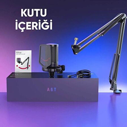 Fifine Ampligame A6T Twitch Youtuber Yayıncı USB Mikrofon Seti