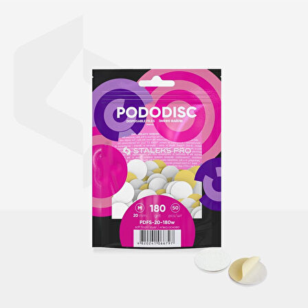 Staleks Pododisk İçin Yedek Törpü Yumuşak Tabanlı 20mm 180 Grit (Medium) 50li PDFS-20-180