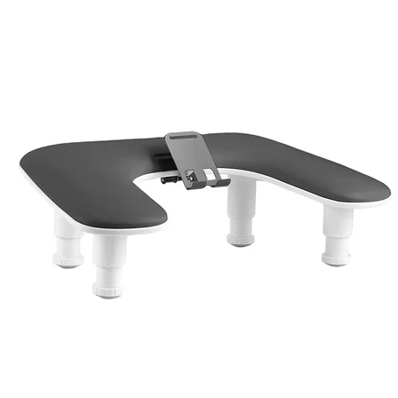 Oval U Tipi Telefon Standlı Ergonomik Manikür Sehpası Siyah Manikür Kol Desteği U2B