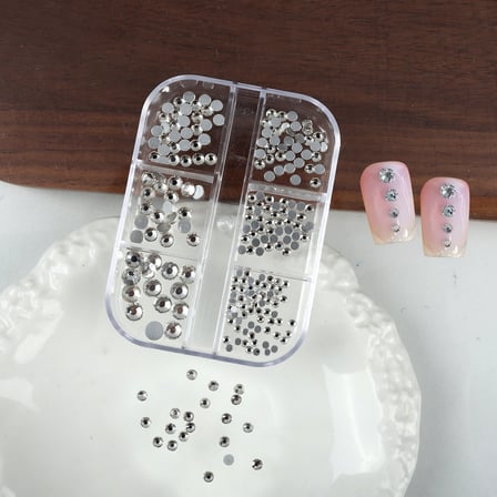 6lı Parlak Kristal Görünümlü Tırnak Süsleme Taşları 6 Boy Nail Art Süsleme Taşları WN-518