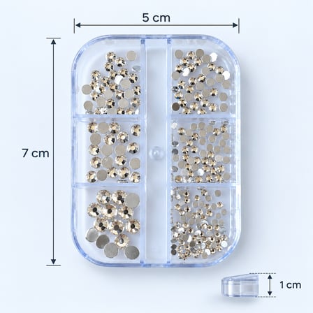 6lı Parlak Kristal Görünümlü Tırnak Süsleme Taşları 6 Boy Nail Art Süsleme Taşları WN-518