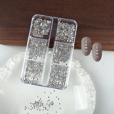 6lı Mini Boy Parlak Kristal Görünümlü Tırnak Süsleme Taşları 6 Boy Nail Art Süsleme Taşları WN-532